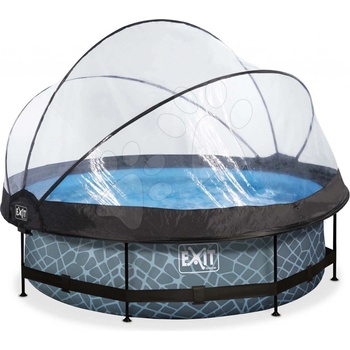 Exit Toys Frame s kartušovou filtrací a kopulí 300 x 76 cm Stone Grey