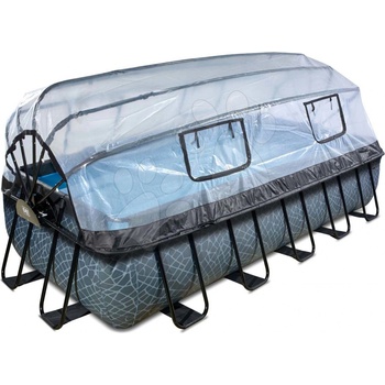 Exit Toys Frame s pískovou filtrací, kopulí a tepelným čerpadlem 540x250x100cm Stone Grey