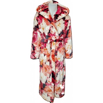 F&F dámský župan Coral květinový červená-oranžová