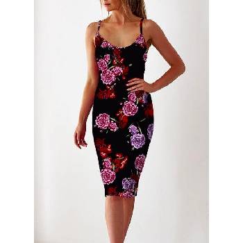 F4H dámská letní šaty Květy 303097-1 černá