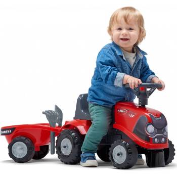 FALK 238C Baby Case IH červený s vlečkou a lopatkou s hrabičky