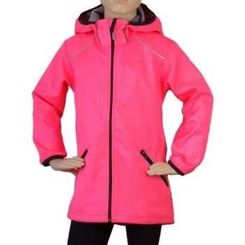 Fantomdětská jarní prodloužená bunda softshell svítivě růžová