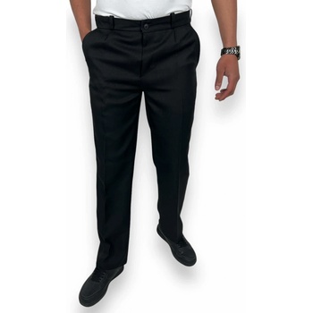 Fashion pánské černé společenské kalhoty Černá