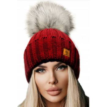 Fashionweek dámská zimní čepice s bambulí flísová podšívka Jenot Woolk Rita Vínově