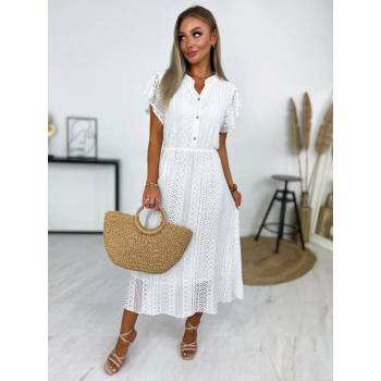 Fashionweek Krajkové Dlouhé šaty BOHO LACE IT PARNELLA Bílá
