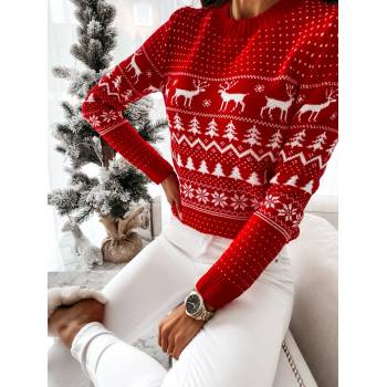 Fashionweek vánoční svetr Nb7703 Červená