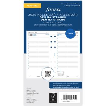 Filofax kalendář 2026 ČJ+SJ den/1 stránka