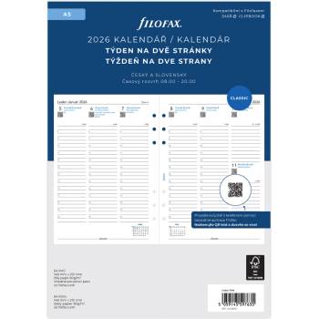 Filofax kalendář A5 2026 ČJ+SJ týden/2 stránky