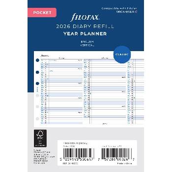 Filofax Roční plánovací kalendář 2026, Aj vertikální, náplň kapesních diářů formát A7