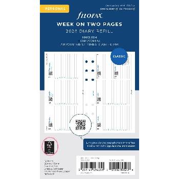 Filofax Týdenní kalendář 2026, týden/ 2 strany, Aj horizontální, náplň osobních diářů A6