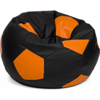Fitmania Fotbalový míč XXL+ podnožník vzor 05 černo-oranžová