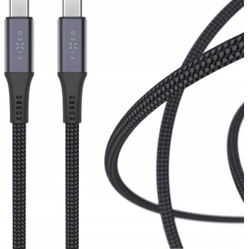 Fixed FIXDBP-CC2-GR Dlouhý nabíjecí a datový opletený FIXED s konektory USB-C/USB-C, PD 3.1, USB4gen2 20Gbps, 4K60Hz, 240W, 2m, šedý