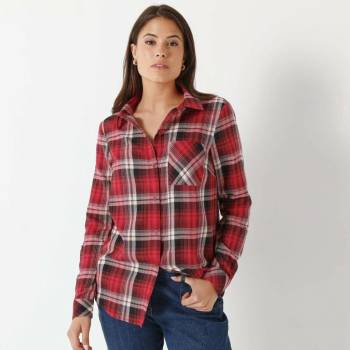 Flanelová kostkovaná košile švestková/růžová