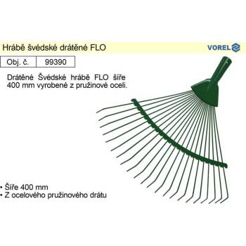FLO Hrábě vějířovité ocelové 22 zubů 430mm