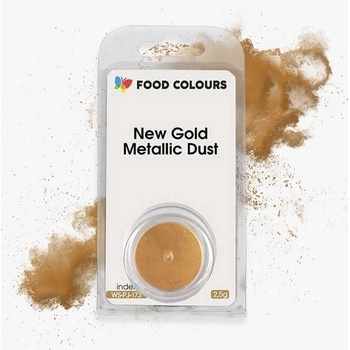 Food Colours Jedlá prachová perleťová barva New Gold Metallic Dust Zlatá 2,5 g
