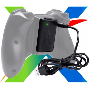 FroggieX Baterie pro ovladač Xbox 360 + napájecí kabel černá / 1200 mAh FX-X360-B1-B