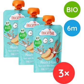 FruchtBar BIO kapsička Broskev jablko proso špalda oves 100 g