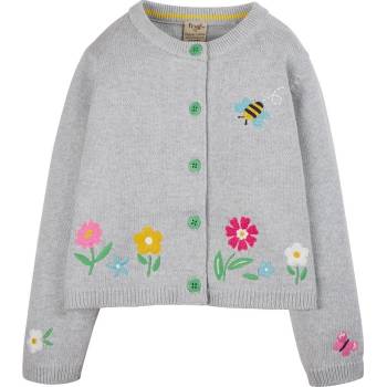 Frugi dětský pletený kardigan Květiny a čmelák