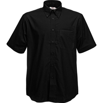 Fruit of the Loom pánská košile Oxford krátký rukáv F601 černá