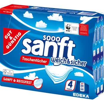 G&G Extra jemné papírové kapesníčky 4-vrstvé 30 x 10 ks