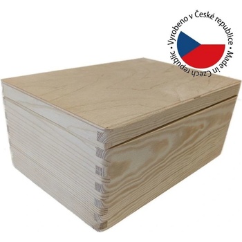Gaboni Dřevěná bedýnka s víkem 30 x 20 x 13,5 cm