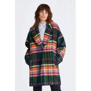 Gant Checked Cocoon Coat modrý