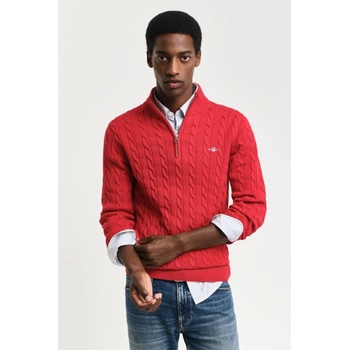 Gant Cotton Cable Half Zip Ruby red