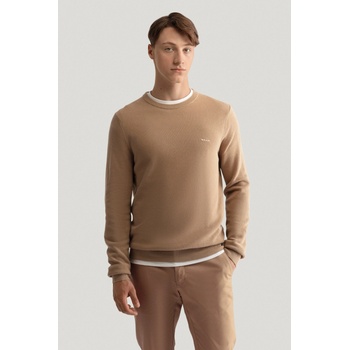Gant Cotton Pique C-neck hnědá