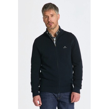 Gant Cotton Pique Zip Cardigan Dusty Blue Sea