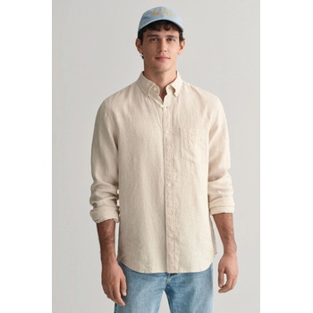 Gant košile reg linen Houndstooth shirt žlutá