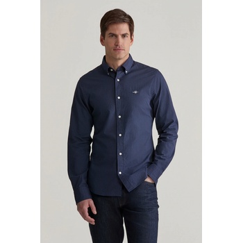 Gant košile slim micro print shirt evening blue