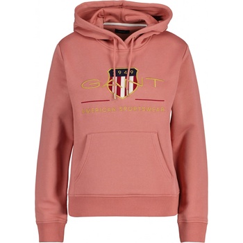 Gant mikina ARCHIVE SHIELD SWEAT HOODIE růžová