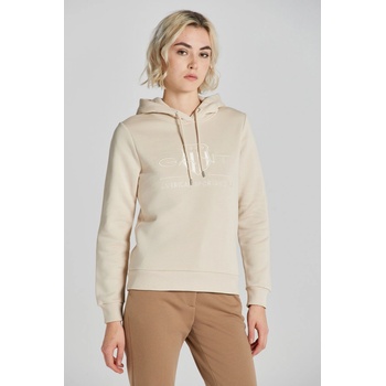 Gant mikina REG TONAL SHIELD HOODIE hnědá