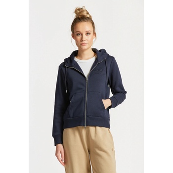 Gant mikina REG TONAL SHIELD ZIP HOODIE EVENING BLUE