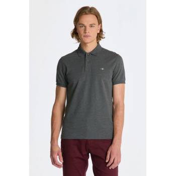 Gant polokošile SLIM Shield SS Pique POLO šedá