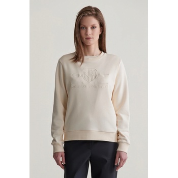 Gant REG TONAL SHIELD C-NECK SWEAT bílá