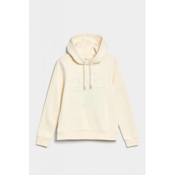 Gant REG TONAL SHIELD HOODIE bílá