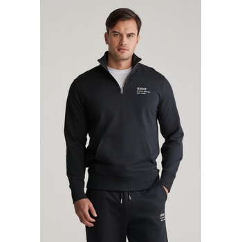 GANT SCRIPT GRAPHIC HALF ZIP SWEAT black