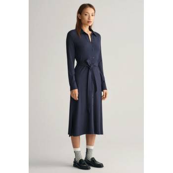 GANT SLIM JERSEY SHIRT DRESS modrá