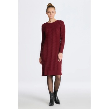 Gant Stretch Cotton Cable C-neck Dress červená