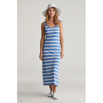 GANT STRIPED TANK TOP JERSEY MIDI DRESS PERFECT BLUE