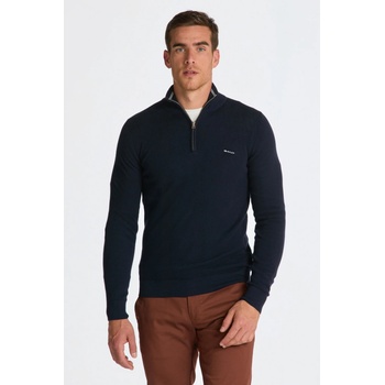 Gant svetr Cotton Pique Halfzip modrá