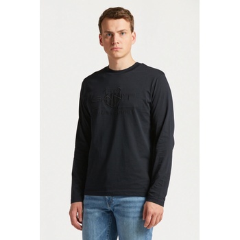 Gant tričko REG TONAL Shield LS T-SHIRT černá