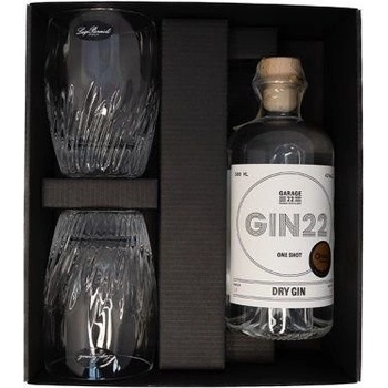 Garage22 Gin22 42% 0,5 l (dárkové balení 2 sklenice)