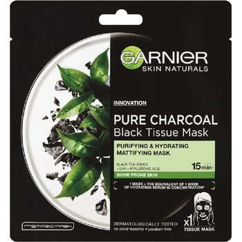Garnier Pure Charcoal černá textilní maska s extraktem z mořských řas 28 g
