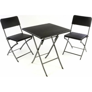 Garthen 37114 Zahradní set stůl a 2 židle ratanového vzhledu skládací