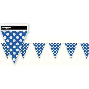 Girlanda vlajky modré s puntíky