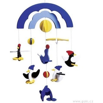 Goki dřevěný závěsný Tučňáci