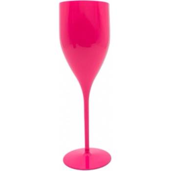 Gold Plast Plastová nerozbitná tmavě růžová sklenice na šampaňské a prosecco VERONA 180 ml