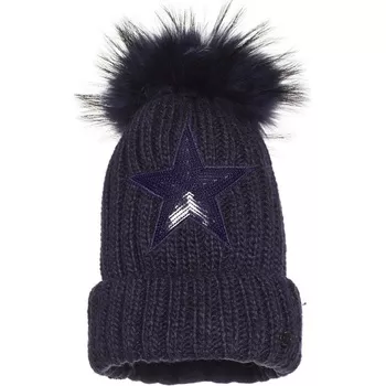 Goldbergh Stars Beanie Fake Fur Dark Navy